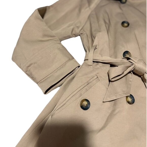 Cotton On Kids Trench Coat Girl's Size 5-6Y Belted Jacket Single Breasted Tan - Picture 7 of 15